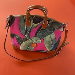 Dooney & Bourke Tropical Pink and Green Shoulder Bag